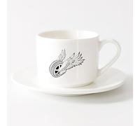 AYUEHBN Tazze da tè, caffè e cioccolata calda Autista di garage per auto con ruote alate （6oz/175ml） Uso in bar o ristorante，Set di tazze da tè con piattini (bianchi)