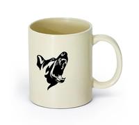 AYUEHBN Tazze in porcellana Cane arrabbiato, pattuglia spaventosa, sicurezza degli animali, garage per animali domestici, caverna dell'uomo （11oz/320ml） per ufficio, casa Giallo chiaro