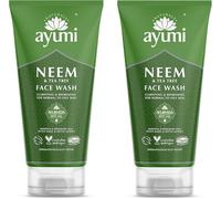 Ayumi Neem & Tea Tree Face Wash. Vegan, Cruelty-Free, Dermatologically-Tested, 2 x 150ml