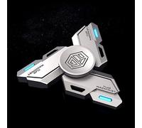 AYUNJIE Anti-ansia Fidget Hand Spinner, Ingegneri Meccanici Giocattoli Mani Luminosi Focus Finger Spinning Giocattolo Alleviare lo Stress Noia ADHD Autismo (C,Argento)
