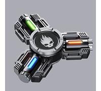 AYUNJIE Autismo Sensoriale Fidget Spinner Regali per Adulti e Bambini, Stress Ansia ADHD Sollievo Fidget Giocattolo, Metallo Dito Mano Spinner Giocattoli Sensoriali con Luce Luminosa (B,Argento)
