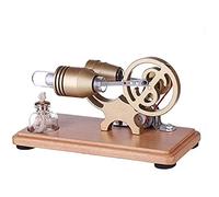 AYUNJIE Kit Motore Stirling, fai da te Metallo Stirling Motore Generatore Modello Generatore di Elettricità Motore con Luci a Led, Esperimento Fisico (Bronzo)