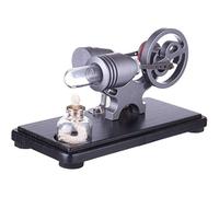 AYUNJIE Kit Motore Stirling, fai da te Metallo Stirling Motore Generatore Modello Generatore di Elettricità Motore con Luci a Led, Esperimento Fisico (Grigio)