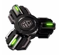 AYUNJIE Metallo Dito Mano Spinner Giocattoli con Luce Luminosa, Spinner Assorbire la Luce Solare quindi Rilasciare al Buio Fidget Spinner Regali per Adulti e Bambini, (A,Nero)