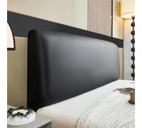 AYUOEODM Copri Testata Letto Ecopelle Copritesta Letto Matrimoniale/Singolo Una Piazza E Mezza Elastica Universale Copertura per Testiera per Letto Protezione(Color:Black,Size:170-190cm)