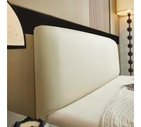 AYUOEODM Copri Testata Letto Ecopelle Copritesta Letto Matrimoniale/Singolo Una Piazza E Mezza Elastica Universale Copertura per Testiera per Letto Protezione(Color:Cream Color,Size:110-130cm)