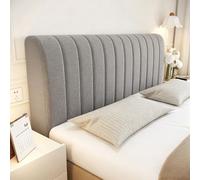 AYUOEODM Copri Testiere Letto Matrimoniale/Singolo/Una Piazza E Mezza Imbottita Blu,Morbido Cotone E Lino Elasticizzato Universale Per Testiera Legno Pelle Battuto(Gray,190x60cm)
