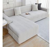 AYUOEODM Copridivano Impermeabile Copertura Divano Angolare 3 2 4 Posti Con Penisola, Elasticizzato Salvadivano Chaise Longue Forma Di L Antiscivolo Per Cane Gatto Antigraffio(Light gray,190cm-230cm)