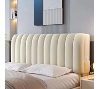AYUOEODM Copritestata Letto Copertura/Copri Testiere Letto Matrimoniale Imbottito Bianco,Velluto Elasticizzato Morbido Tessuto Universale,per Testiera Letto Decorazione(Beige,190cm)