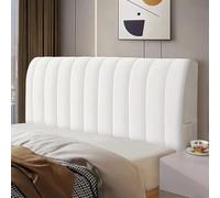 AYUOEODM Copritestata Letto Copertura/Copri Testiere Letto Matrimoniale Imbottito Bianco,Velluto Elasticizzato Morbido Tessuto Universale,per Testiera Letto Decorazione(White,200cm)