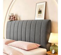AYUOEODM Copritestata Universale Copertura/Copri Testiere Letto Matrimoniale/Singolo/Una Piazza E Mezza Imbottito Verde,Morbido Cotone E Lino Elasticizzato(Gray,180x60cm)
