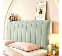 AYUOEODM Copritestata Universale Copertura/Copri Testiere Letto Matrimoniale/Singolo/Una Piazza E Mezza Imbottito Verde,Morbido Cotone E Lino Elasticizzato(Green teal,180x60cm)