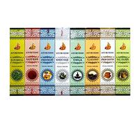ayurvedico Set di 8 incensi Masala (Patchouli, Zafferano, Antistress, Salvia Bianca, Yoga, Legno di agar, Palo Santo, Nag Champa)