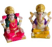 AYUSHNAIK Laxmi Ganesh Murti per Diwali Puja, Lakshmi Ganapati Murti per Home Office Diwali Articoli decorativi, Statua in terracotta fatta a mano, Idoli Pooja, Showpiece Lakshmi Ganesha