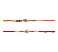 AYUSHNAIK Set di 2 braccialetti indiani Rakhi con farfalla per fratello, Rakhi Designer Raksha Bandhan, braccialetto indiano, filo Rakhi, Bhaiya Bhabhi, regalo tradizionale Rakhi