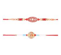 AYUSHNAIK Set di 2 braccialetti Rakhi per fratello, regalo Raksha Bandha per tuo fratello, braccialetto Rakhi per fratello, fratello, fratello, bhabhi, bhaiya