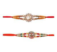 AYUSHNAIK Set di 2 GANESH & OMRakhi per fratello Rakhee Set Rakhi per Bhaiya, Rakhi per fratello con Rakhee multi-design per Bhai Bhaiya indiano Rakhi Raksha Bandhan Festival tradizionale Rakhi Regalo