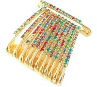 AYUSHNAIK Spille di sicurezza per sari, per maglioni e scialle, con cristalli sintetici, per abbigliamento, vestiti, pantaloni, gonne, accessori per vestire, spille da balia decorate con diamanti, set