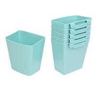 AYVANBER Confezione da 6 portabicchieri da appendere per carrelli con rotelle ganci piccoli secchi da appendere contenitori per oggetti artigianali per carrelli carrello portaoggetti (verde acqua)