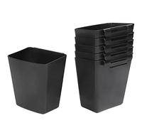 AYVANBER Confezione da 6 portabicchieri da appendere per carrelli con rotelle ganci piccoli secchi da appendere contenitori per oggetti artigianali per carrelli carrello portaoggetti (Nero)