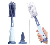 Ayvisun Spazzola per Biberon in Silicone, Spazzola 3-in-1 per Biberon e Tettarelle, Silicone per Uso Alimentare, Pulizia Delicata Senza Graffi, Design con Supporto Verticale