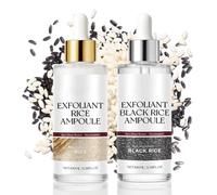 AYVROUP Peel Shot Glow Rice Ampoule Duo,Esfoliante Viso Black and White Rice Peeling Ampoule per Eliminare le Cellule Morte,Adatto a Tutti i Tipi di Pelle(2PCS,100 ML)