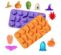 AYVRUOP 2 Pcs Stampi in Silicone Halloween,Stampo per Caramelle in Silicone,Stampo per Cubetti di Ghiaccio 3D a Forma di Teschio,36 Cavità Stampi in Silicone Halloween,per Cioccolatini,Caramelle