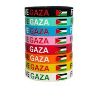 AYVRUOP 8 Pezzi Bracciale Di Bandiera Palestinese,Braccialetti in silicone Save Gaza Palestinese,Braccialetti in Gomma,Braccialetti per la Libertà dei Palestinese(8 Colori)