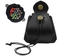 AYVRUOP Dice Bag,Dice Tray Set,2 in 1 DND Velvet Dice Bag, Adjustable Dice Collector, with Drawstring and Button for Dungeons and Dragons Board Games RPG MTG, 1PCS,Nera.