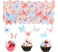 AYVRUOP Fiori Commestibili per Torte,3D Farfalla Cake Topper Decorazioni,56 Pezzi Decorazioni Commestibili per Cupcake,Farfalla Commestibili Cupcake Toppers,Decorazioni per Torte Farfalla