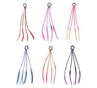 AYVRUOP treccia finta capelli,ciocche colorate per capelli bambina,trecce finte per capelli,6 pezzi, bello e alla moda, perfetto per la festa, festa di compleanno