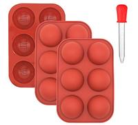 AYWFEY 3 Confezioni 6 Fori Stampo In Silicone Semi Sfera Media,Stampi Da Forno Mezza Sfera 6 Cavità Per Cioccolata Calda Torta Al Cacao Gelatina Caramelle Cupola Mousse Budino Cupcake Fatto A Mano