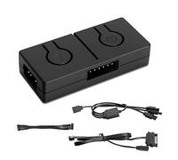 AYWHP Convertitore RGB da 12 V a 5 V ARGB Controller Hub - Dual Control con sinc/controllo manuale della scheda madre, adattatore ARGB 5 V/3 pin, 12 V/4 pin, compatibile con schede madri RGB