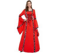 AYWTIUN Abito vintage da strega Costume da strega medievale, abito spettacolo teatrale, donna, uso speciale, abiti danza moderna(Red,XL)