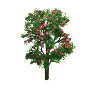 AYWTIUN Albero in miniatura in plastica 20/1 pz. Modello di albero da frutto in plastica, modello treno ferroviario, tavolo giardino con sabbia, architettonico del paesaggio(1pc Red 7cm)