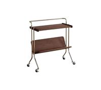 AYWTIUN Carrello Mobile, tavolino Laterale for Divano da Soggiorno, libreria portariviste in Legno massello, Comodino, Mobile Multifunzionale per mobili(Dark Brown)