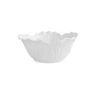 AYWTIUN fruttiera Flower Ceramic Bowl Pure White Creative Cabbage Relief Tableware Fruit and Vegetable Salad centrotavola per frutta, snack, dessert(6 inch-bowl)