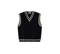 AYWTIUN Gilet da Uomo in Maglia Uomo Donna Tessuto Twist Color-Block Scollo a V Gilet Lavorato a Maglia Primavera E Autunno Maglioni Senza Maniche(Black,3XL)