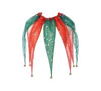 AYWTIUN Layered Clown Neck Tie Collare da 1 Pezzo for Decorazioni Colorate Colletto Clown a Punta Accessori for Collo con Costumi Jingle Bell(Red Green)