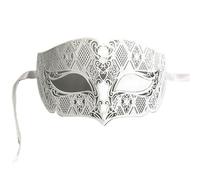 AYWTIUN Maschere da festa Maschere for occhi in maschera da uomo in filigrana metallica tagliata al laser for balli nuziali for feste(White)