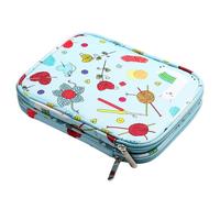 AYWTIUN Porta Filati Pieghevole Empty Knitting Needles Case Travel Storage Organizer Bag for Circular And Other Accessories Kit per Trasportare Progetti, Ferri da Maglia(Blue)