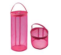 AYWTIUN Porta Filati Pieghevole Portable Yarn Storage Bag Hollow Mesh Knitting Crochet Organizer for Weaving Tools Sewing Accessories DIY Craft Basket per Trasportare Progetti, Ferri da Maglia(Red,L)