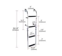 AYWTIUN Scala telescopica per Barche Scaletta for Barca Pieghevole a 3 Gradini in Acciaio Inossidabile 2+1 da Bagno Portatile Telescopica for Yacht Marini e Altro(Silver-4 Step)