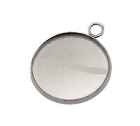 AYWTIUN Semilavorato per un ciondolo in acciaio inossidabi 6-30mm Dimensioni interne Materiale in acciaio inossidabile Stile cabochon con base a forma di anello Cammeo castone Vassoio pendente(25mm)