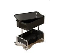 AYWTIUN Tavolino Laterale Creativo, tavolino da caffè Mobile, Moderno, Semplice, for Divano, mobiletto Laterale, Carrello da Soggiorno, scaffale, tavolino con Ruote. per mobili(Black)