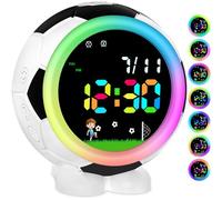 Ayybboo Calcio Sveglia per Bambini, Ragazzi e Ragazze - Digitale con Funzione Snooze, Luce Notturna, 6 Suonerie, Doppia Sveglia, 12/24 Ore