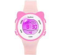 Ayybboo Orologio Digitale Bambino,7 LED Colorati,3ATM Impermeabile,Sveglia/Cronometro/Data,Orologio Sportivo da Polso per Ragazzi e Ragazze,Regalo Bambini 4-15 Anni