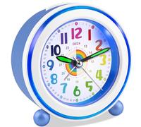 Ayybboo Orologio Sveglia Bambini,Sveglia Analogica da Comodino Silenzioso senza Ticchettio con Luminetta e Snooze,Ideale Regalo per Ragazza e Ragazzo (Blu)