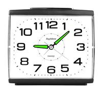Ayybboo Sveglia Analogica, da Comodino al Quarzo Silenziosa con Luce Senza Ticchettio, Semplice Orologio da Tavolo Snooze, per Bambini (Nero)