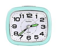 Ayybboo Sveglia Analogica, Orologio da Comodino Sveglie al Quarzo Sveglia Silenziosa con Luce Senza Ticchettio Semplice Orologio da Tavolo Snooze Sveglie per Bambini (verde)